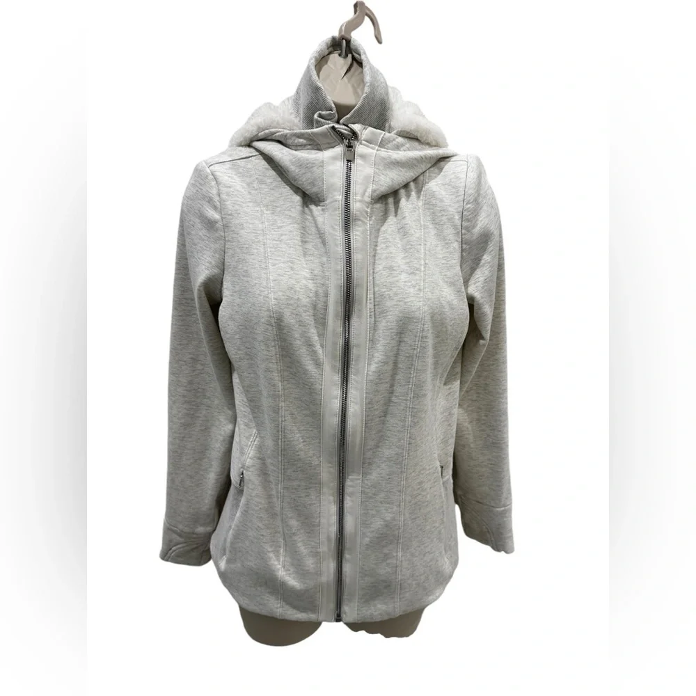 Darling Athleta Ivory Faux‎ Fur Lined Hooded Jacket  Polyester Size Small, Coat - Picture 2 of 8